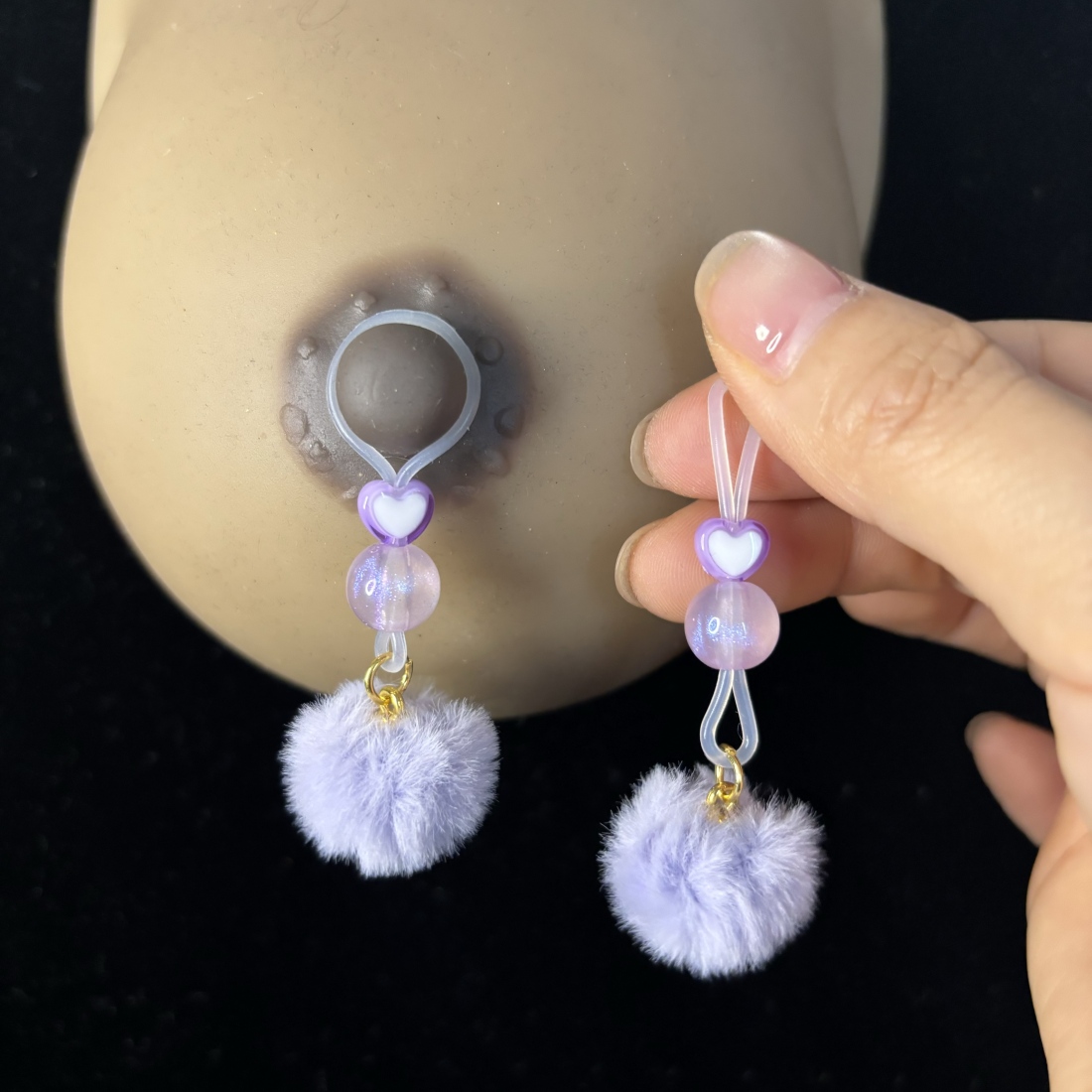 Crystal Plush Nipple Ring Adjustable Lingerie Accessories - image 1
