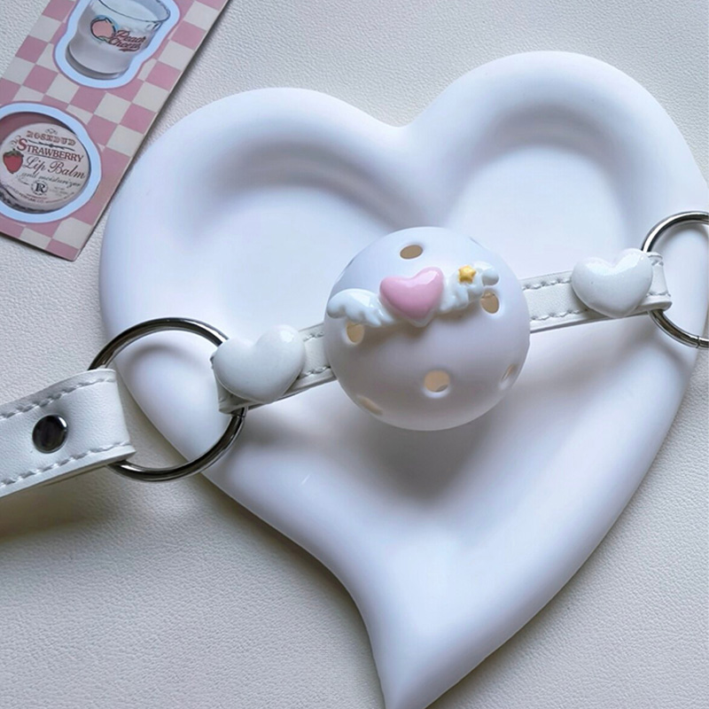 Heart Wing Ball Gag - White - image 2