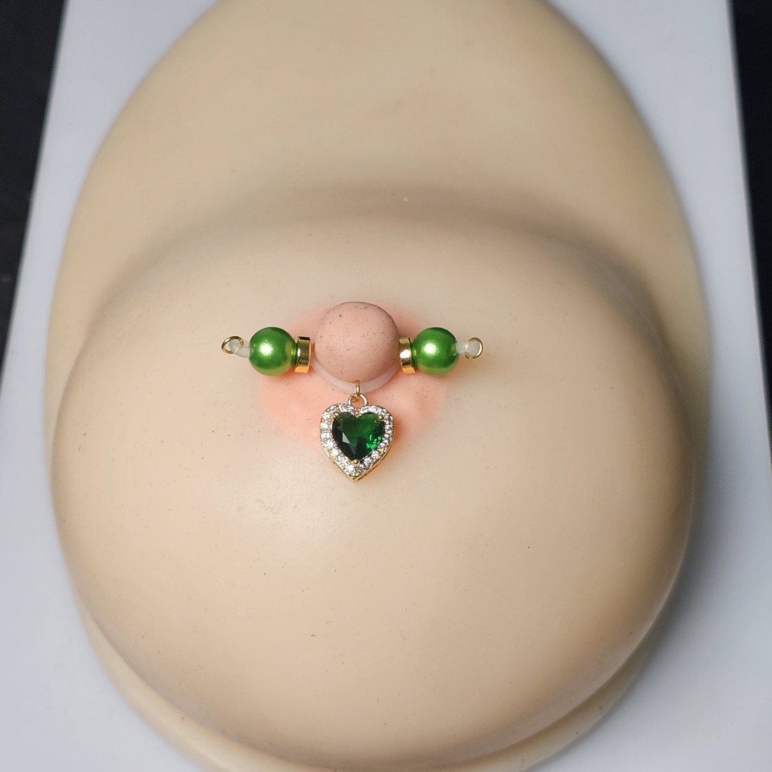 Green Bead Heart Nipple Clamp Adjustable Lingerie Accessories - image 1