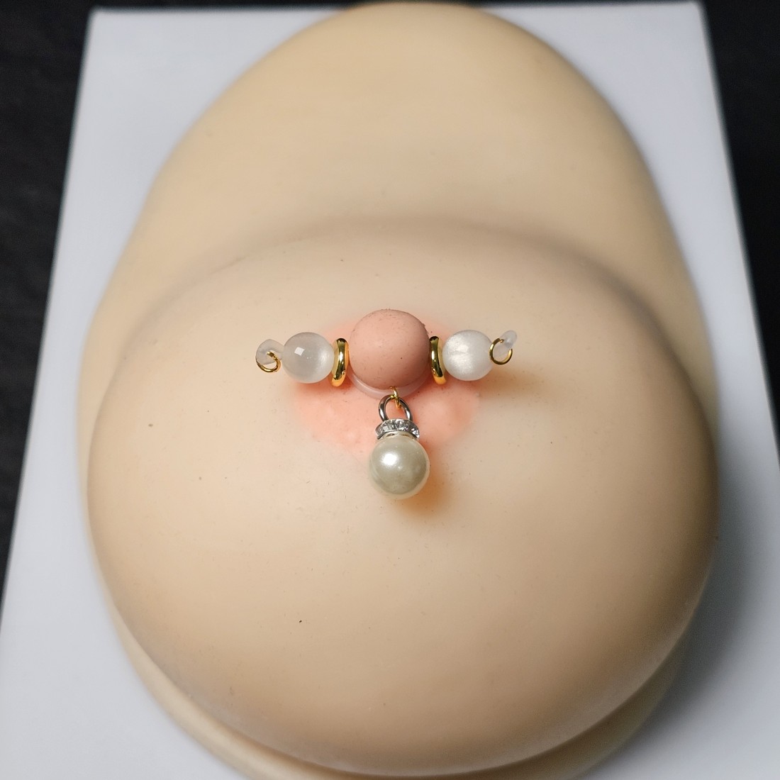 White Bead Nipple Clamp Adjustable Lingerie Accessories - image 1