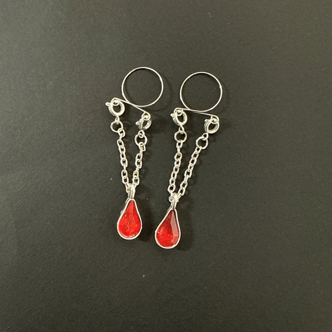 Anti-detachment Spring-loaded Nipple Clamp Adjustable Lingerie Accessories - Red - 2 pack (one pair) - image 2