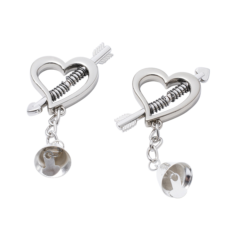 Love Bell Nipple Clamp Adjustable Lingerie Accessories - Silver - 2 pack (one pair) - image 2