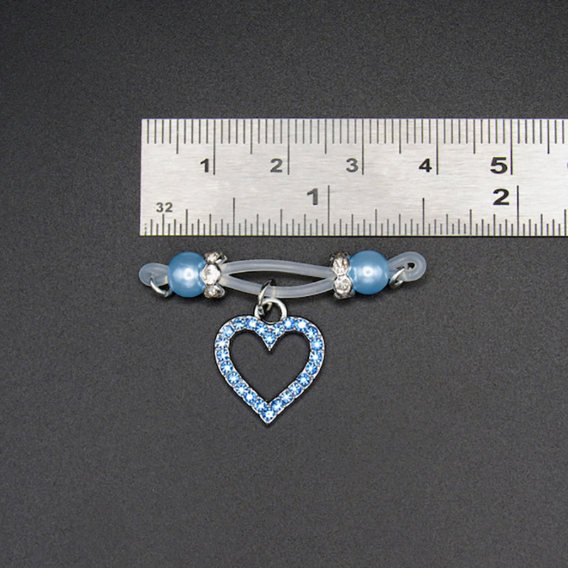 Rhinestone Heart-shaped Charm Adjustable Non-Piercing Nipple Rings - image 4