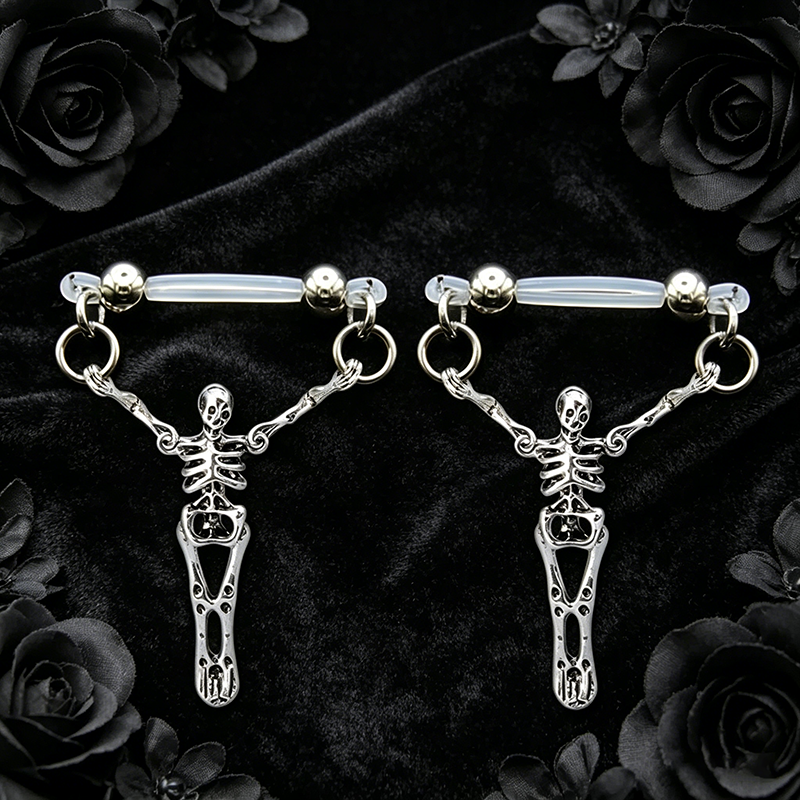 Skeleton Dangle Barbell Adjustable Nipple Clamp SM Accessories - image 1