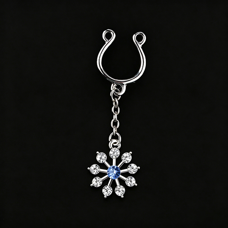 Blue Rhinestone Snowflake Dangle Adjustable Nipple Clamp SM Accessories - image 1