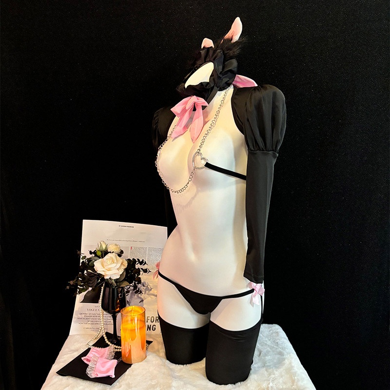 Kitty Bow Hollow Out Chain Lingerie Set - image 2