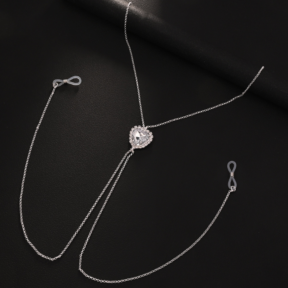 Heart Rhinestone Body Chain Nipple Clamp Adjustable Lingerie Accessories - White - 2 (a pair) - image 3