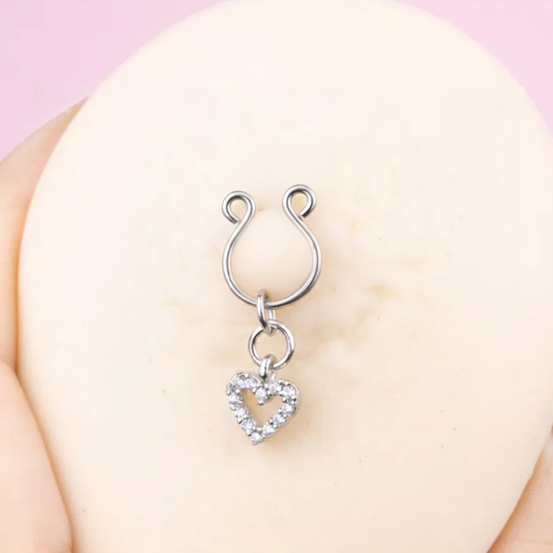 Heart Diamond Nipple Ring Adjustable Lingerie Accessories - image 2