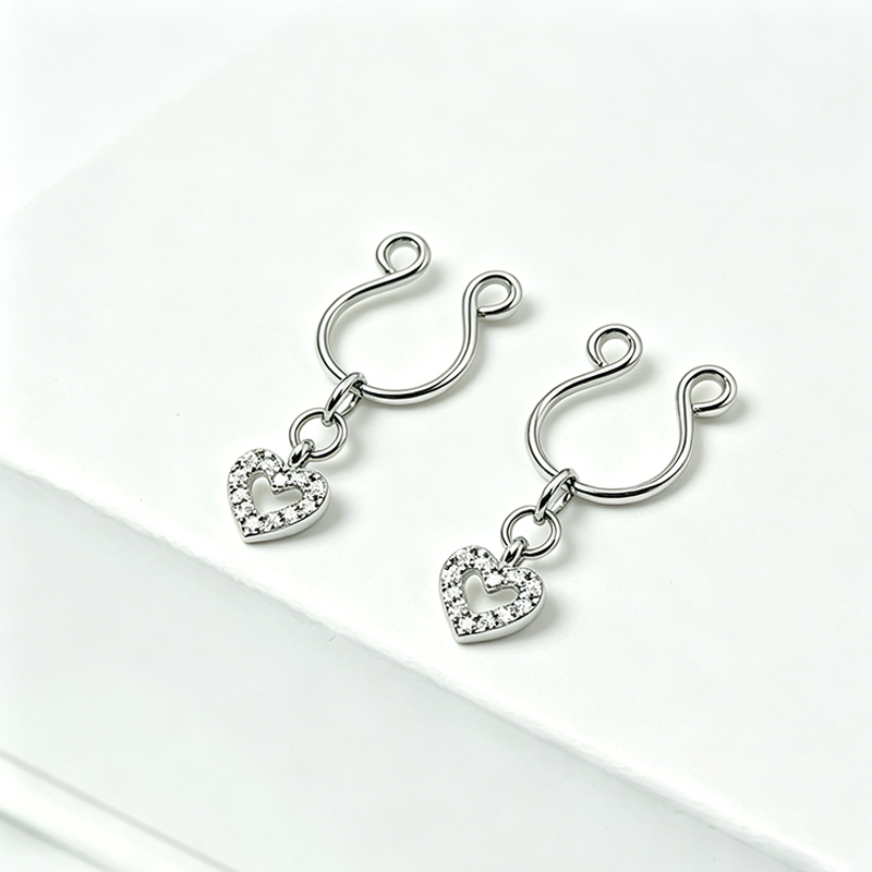 Heart Diamond Adjustable Non-Piercing Nipple Rings - image 6