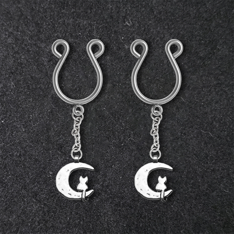 Moon Cat Chain Adjustable Nipple Clamp SM Accessories - Silver - 2 pack (one pair) - image 3