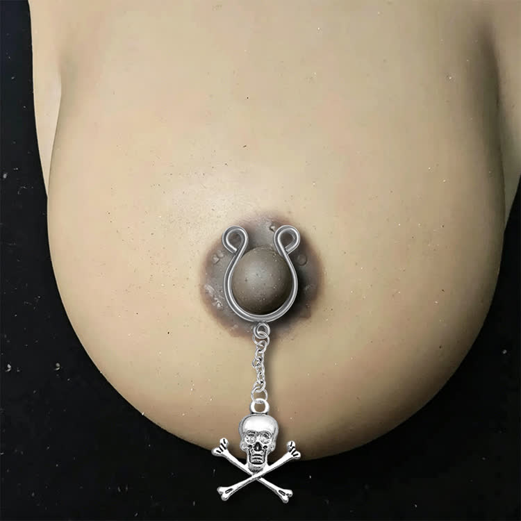 Skull Crossbones Chain Adjustable Nipple Clamp SM Accessories - image 2