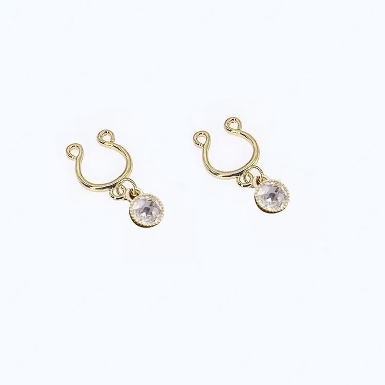 Rhinestone Nipple Clamp Adjustable Lingerie Accessories - Gold - 2 (a pair) - image 1