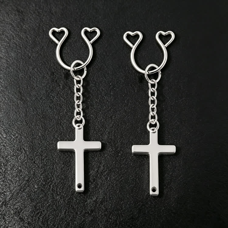 Cross Chain Adjustable Nipple Clamp SM Accessories - Silver - 2 pack (one pair) - image 2