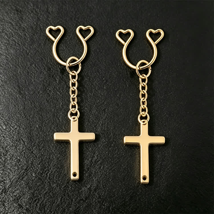 Cross Chain Adjustable Nipple Clamp SM Accessories - Gold - 2 pack (one pair) - image 1