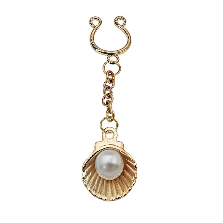 Gold Pearl Shell Chain Adjustable Nipple Clamp SM Accessories - Gold - 2 pack (one pair) - image 2