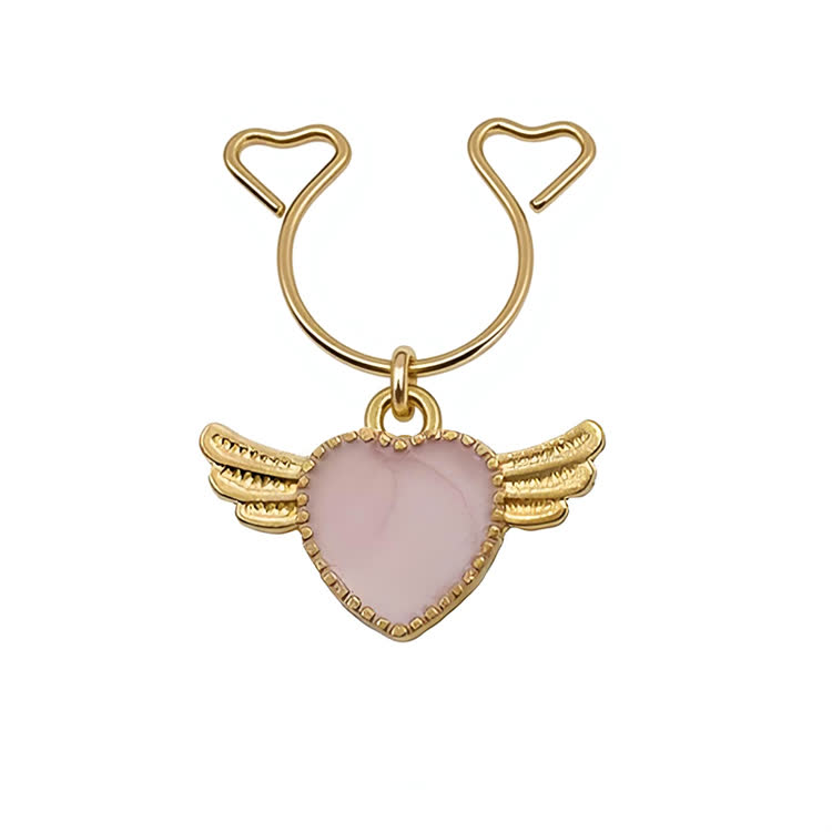 Pink Winged Heart Adjustable Nipple Clamp SM Accessories - Pink A - 2 pack (one pair) - image 1