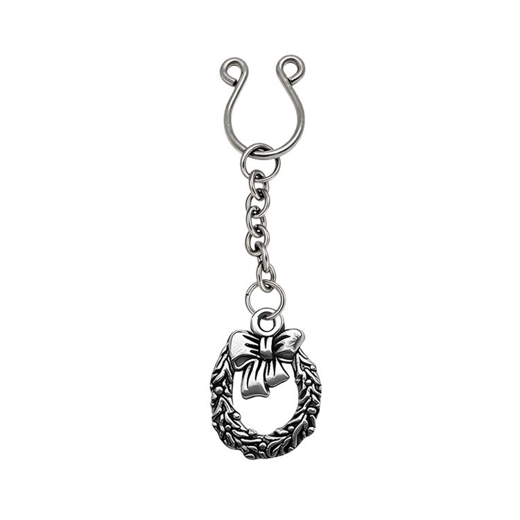 Christmas Wreath Bow Chain Adjustable Nipple Clamp SM Accessories - Silver - 2 pack (one pair) - image 2