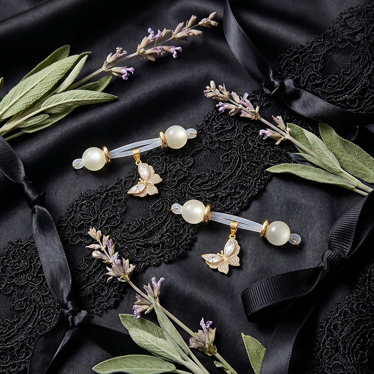 Crystal Butterfly Wing Adjustable Nipple Clamp SM Accessories - image 1