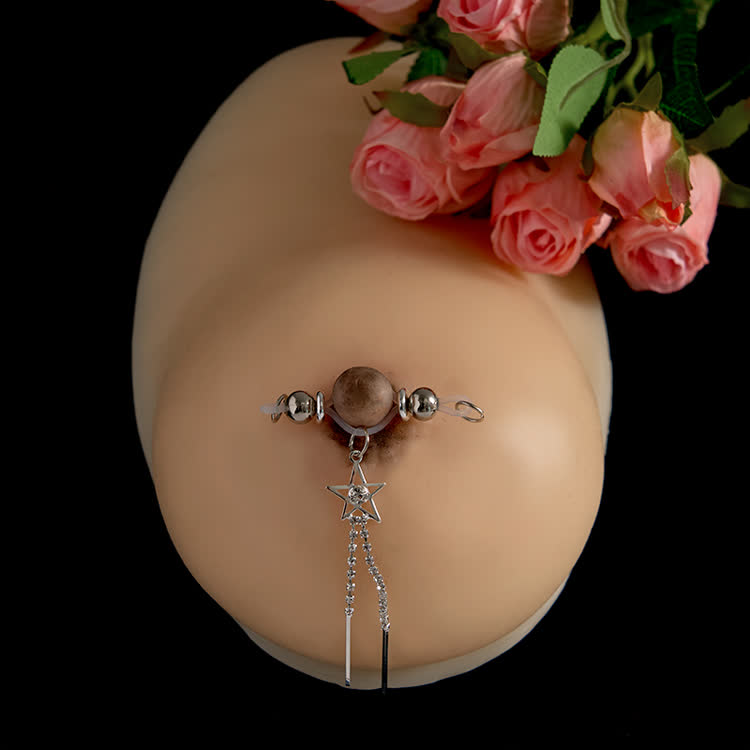 Silver Star Bead Chain Adjustable Nipple Clamp SM Accessories - image 2