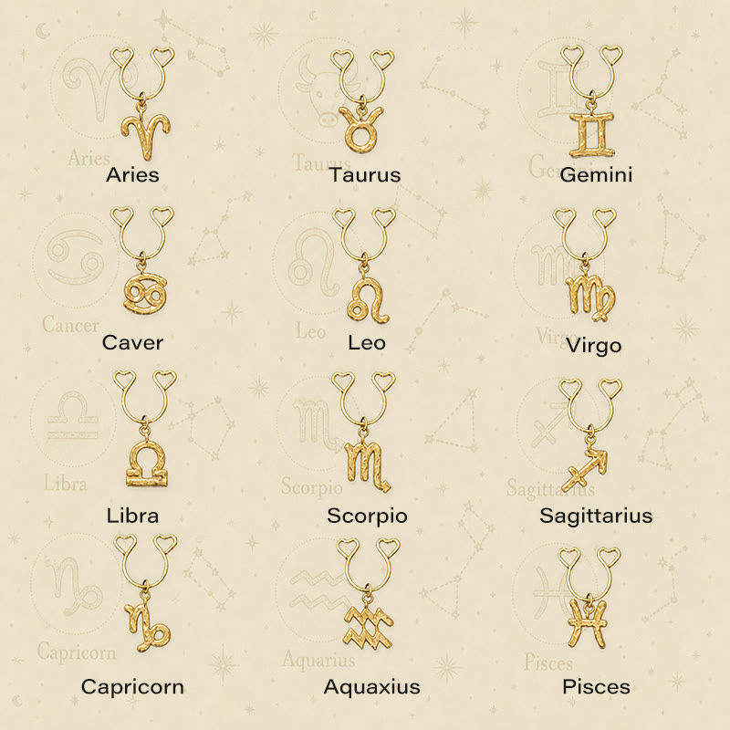 12 Zodiac Sign Adjustable Nipple Clamp SM Accessories - image 1