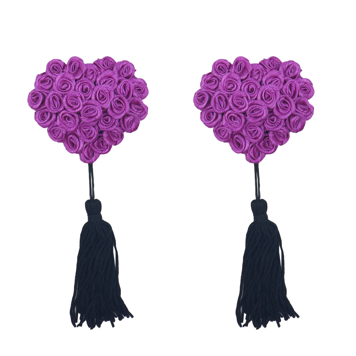 Rose Tassel Nipple Covers - Purple - image 1