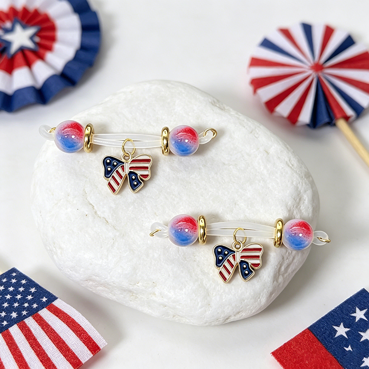 Star Stripe Bow Adjustable Nipple Clamp SM Accessories - image 1