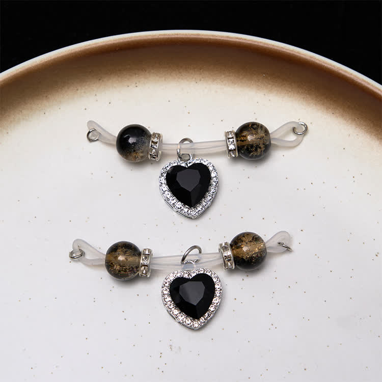 Black Heart Adjustable Nipple Clamp SM Accessories - Black - 2 pack (one pair) - image 1