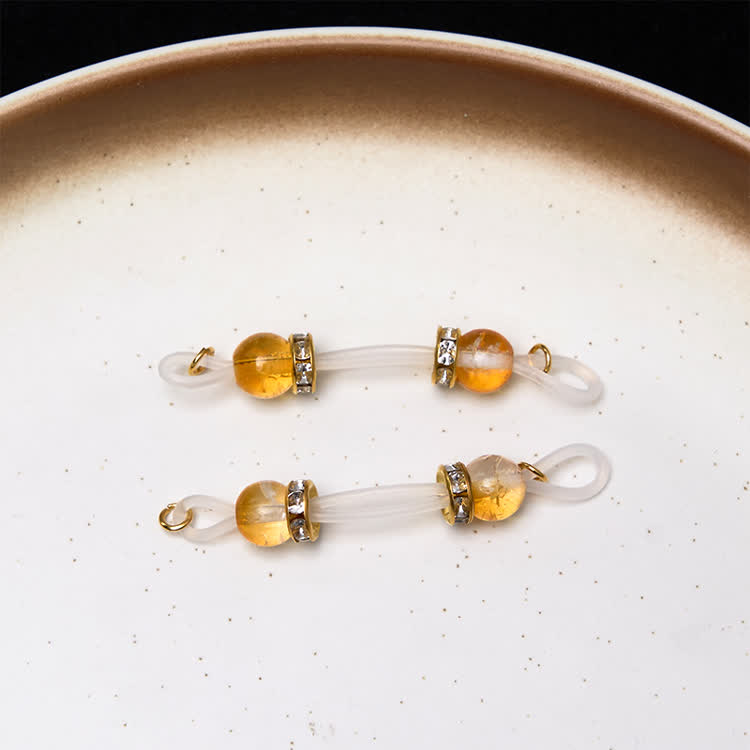 Amber Bead Adjustable Nipple Clamp SM Accessories - Yellow - 2 pack (one pair) - image 1
