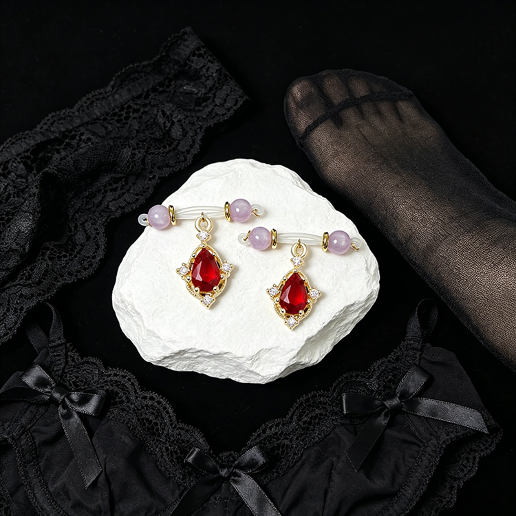 Red Crystal Adjustable Nipple Clamp SM Accessories - image 1