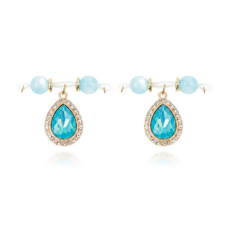 Blue Rhinestone Nipple Clamp Adjustable Lingerie Accessories - Blue - 2（ a pair） - image 1
