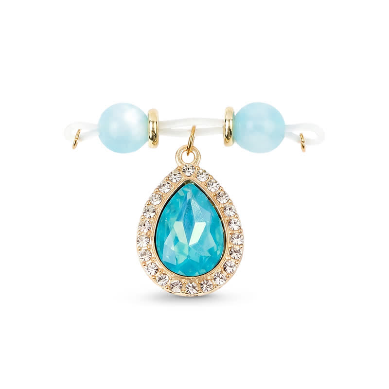 Blue Rhinestone Adjustable Non-Piercing Nipple Rings - image 1
