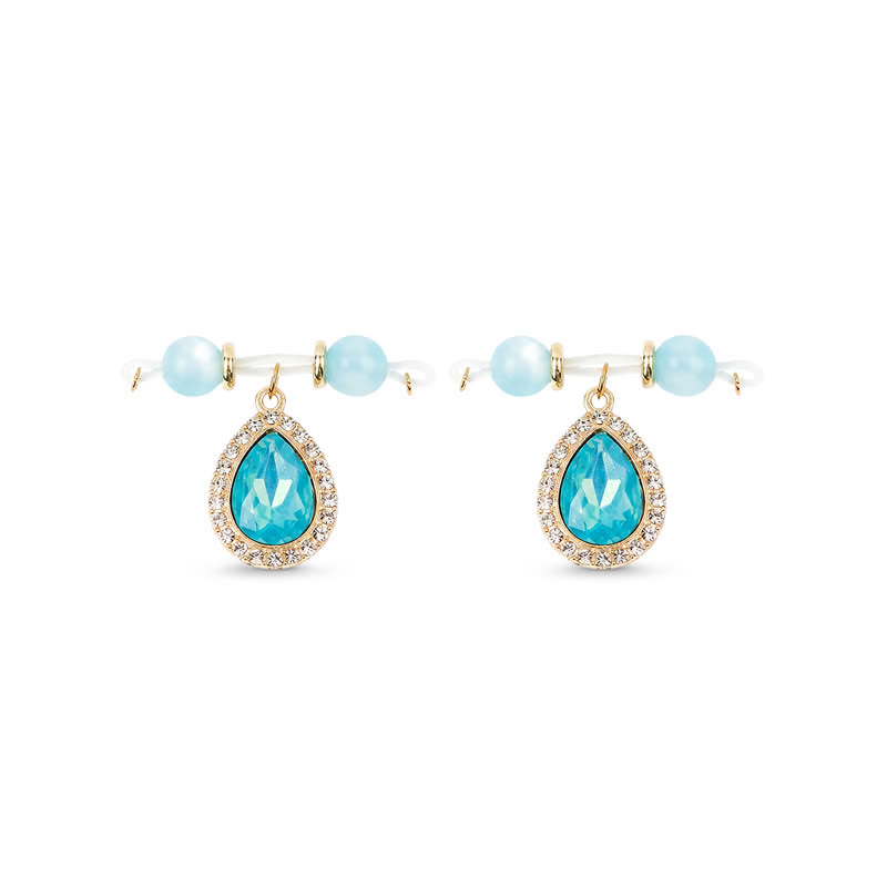 Blue Rhinestone Adjustable Non-Piercing Nipple Rings - Blue - 2（ a pair） - image 6