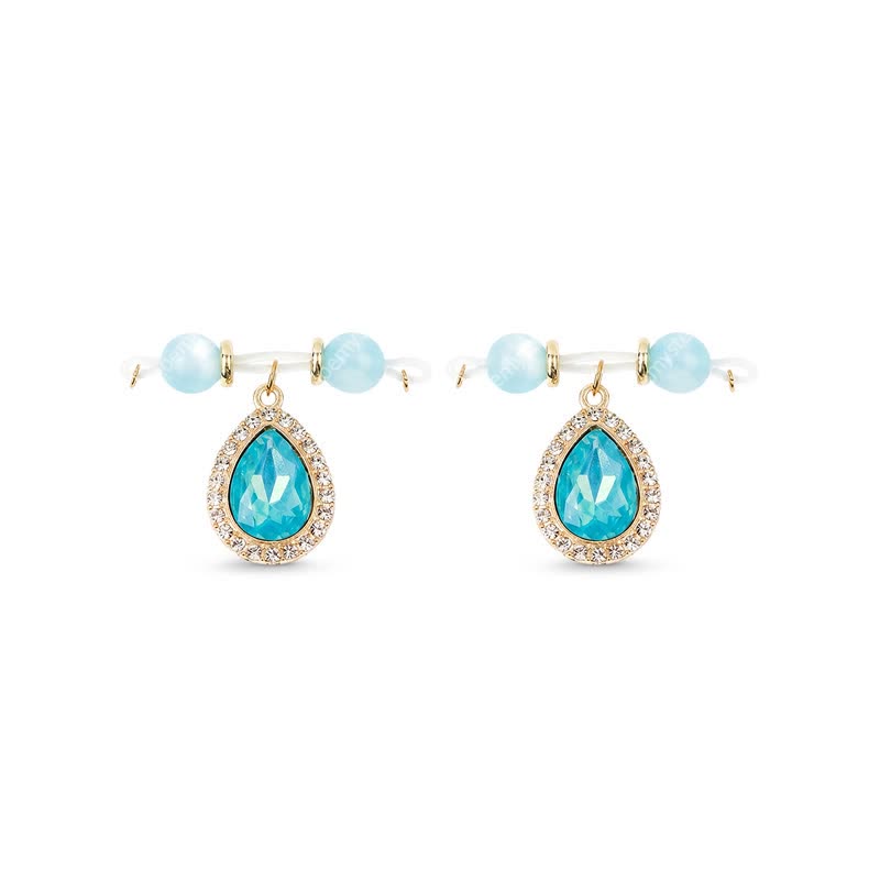 Blue Rhinestone Nipple Clamp Adjustable Lingerie Accessories - Blue - 2（ a pair） - image 6