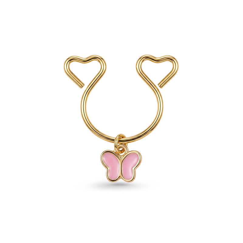 Pink Butterfly Adjustable Non-Piercing Nipple Rings - image 1