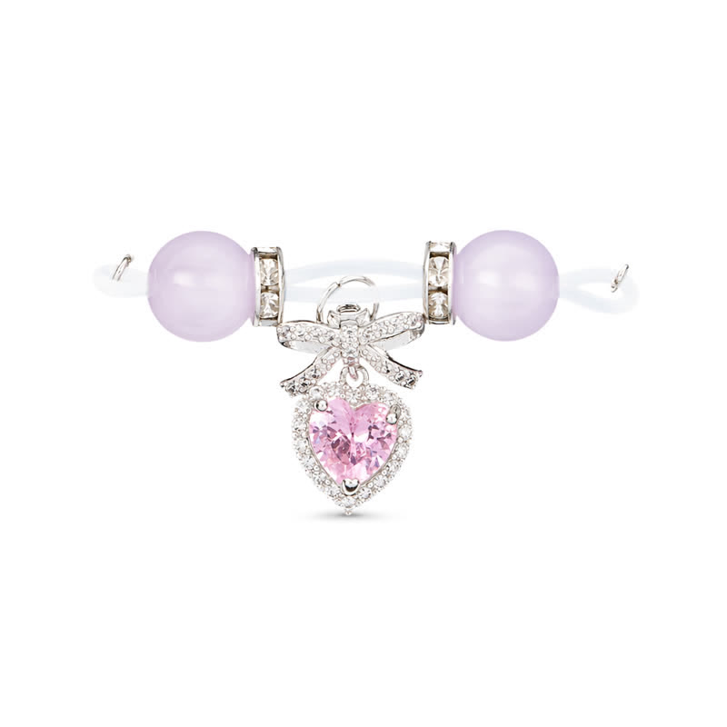 Pink Beaded Bow Adjustable Non-Piercing Nipple Rings - image 1