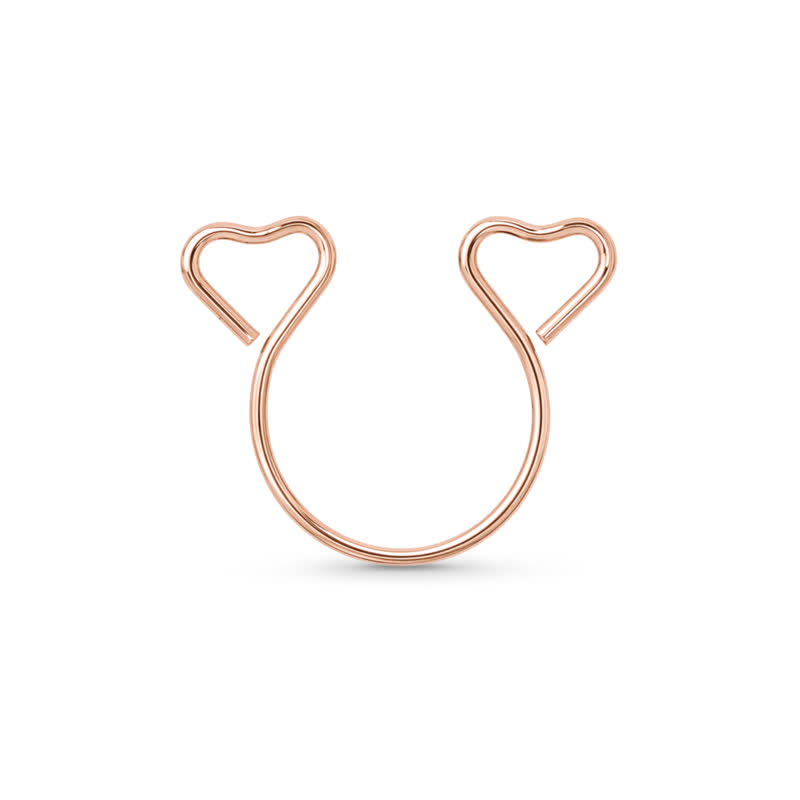Heart Shape Adjustable Non-Piercing Nipple Rings - Rose Gold - Buy 1 Get 1 Free - image 1