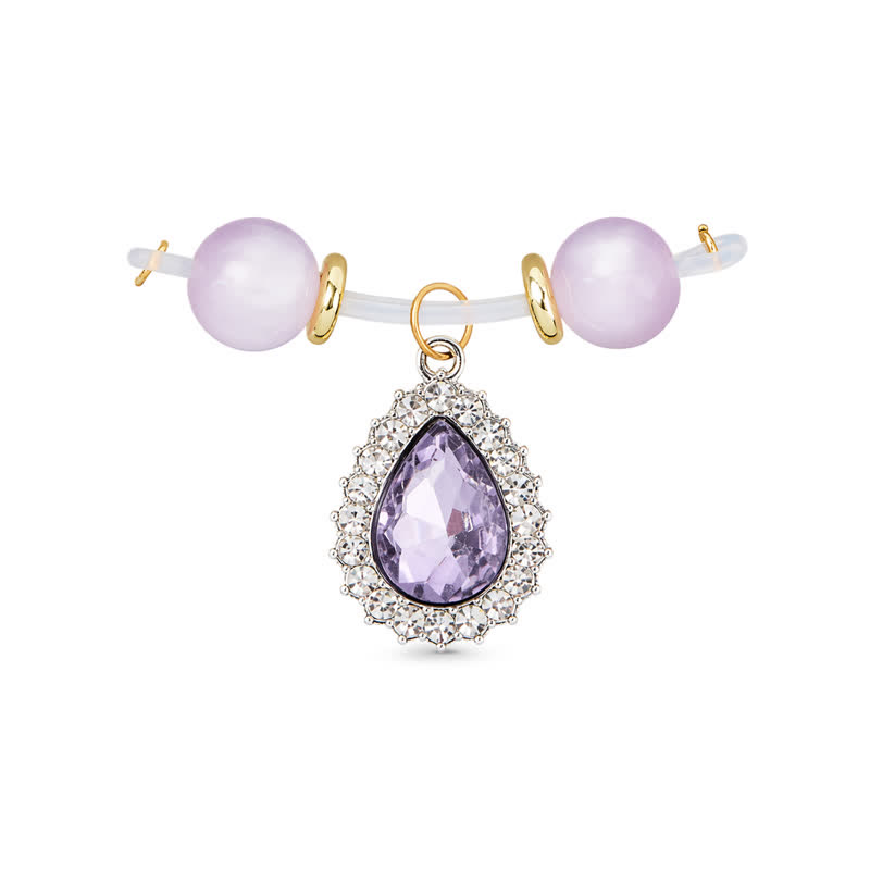 Purple Bead Rhinestone Adjustable Non-Piercing Nipple Rings - image 1