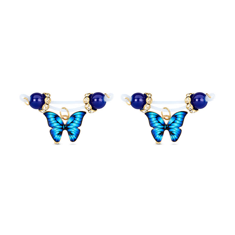 Blue Butterfly Adjustable Non-Piercing Nipple Rings - Blue - 2 pack (one pair) - image 5