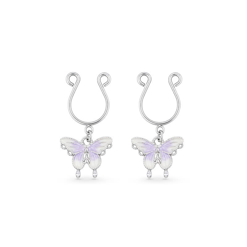 Butterfly Adjustable Fake Nipple Rings - Purple - 2 pack (one pair) - image 7