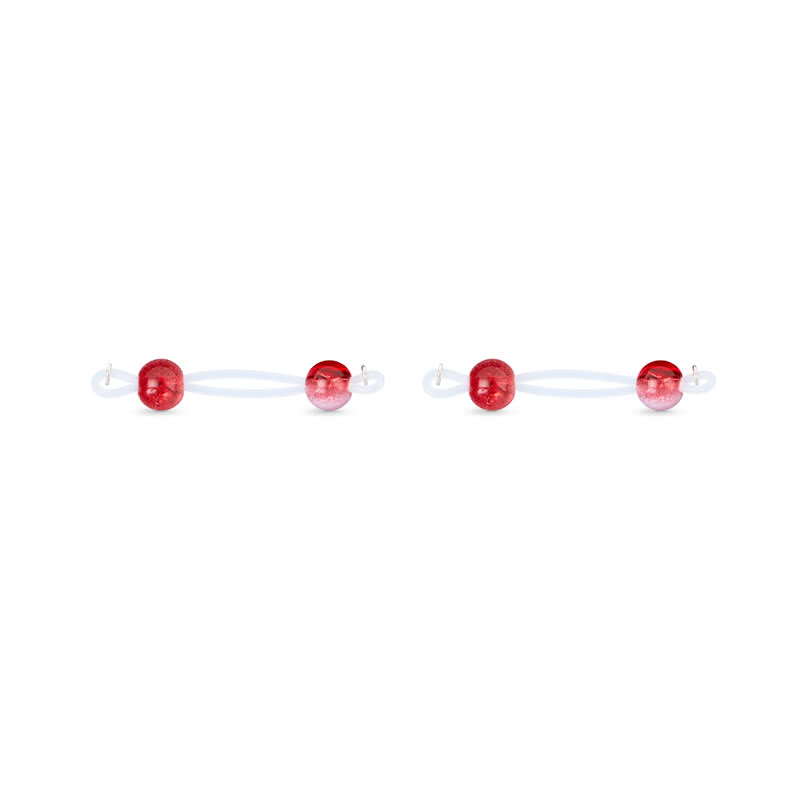 Red Clear Bead Adjustable Non-Piercing Nipple Rings - Red - 2 pack (one pair) - image 4
