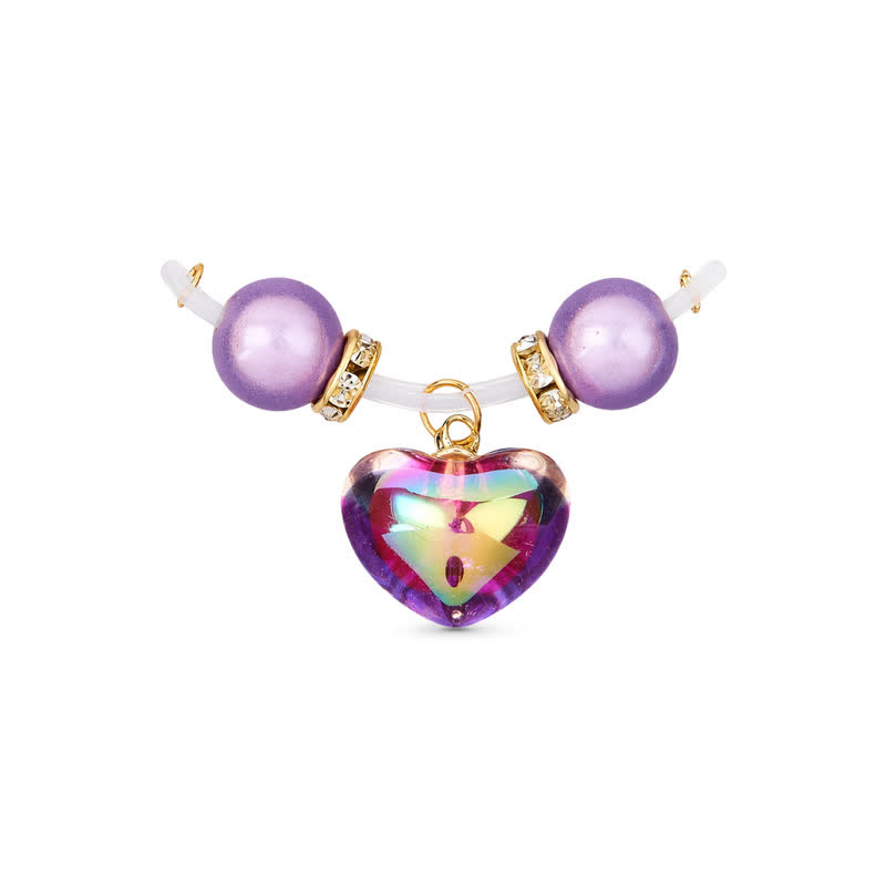 Purple Bead Heart Charm Adjustable Non-Piercing Nipple Rings - image 1