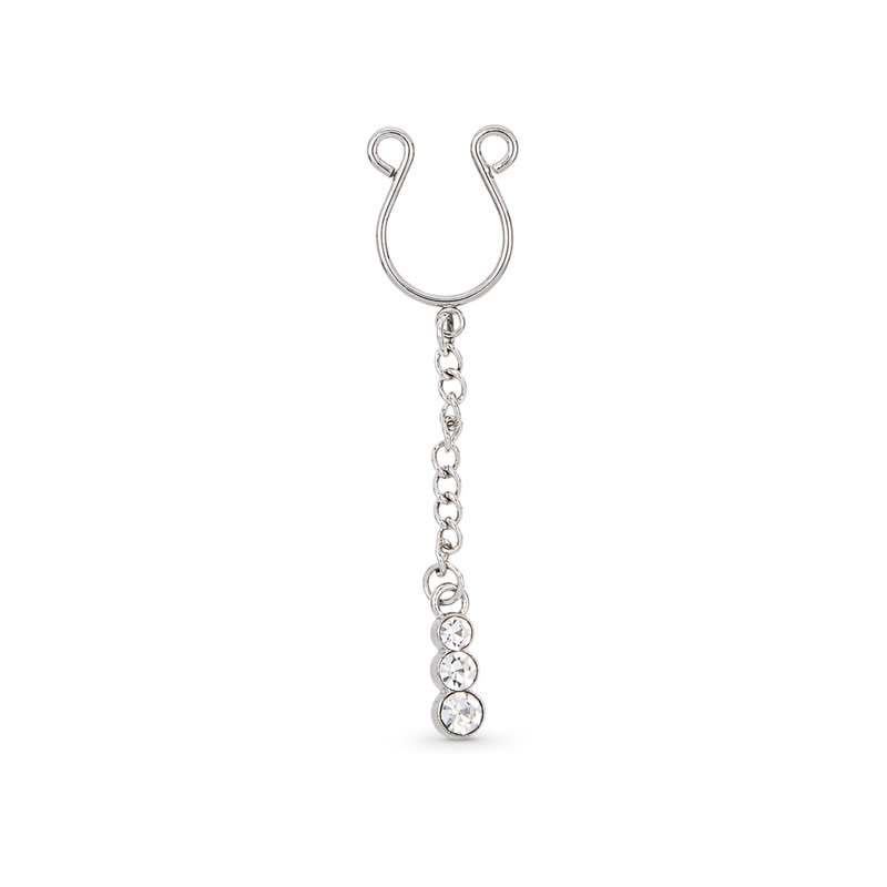 Rhinestone Chain Adjustable Non-Piercing Nipple Rings - image 1