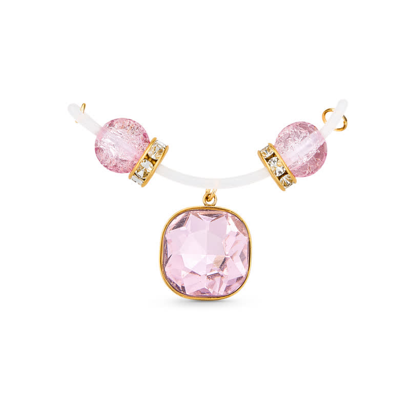 Pink Bead Square Rhinestone Adjustable Non-Piercing Nipple Rings - image 1