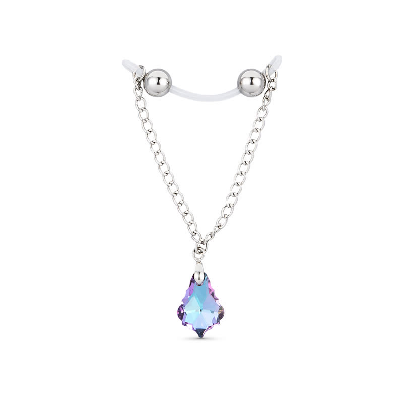 Crystal Pendant Adjustable Non-Piercing Nipple Rings - image 1