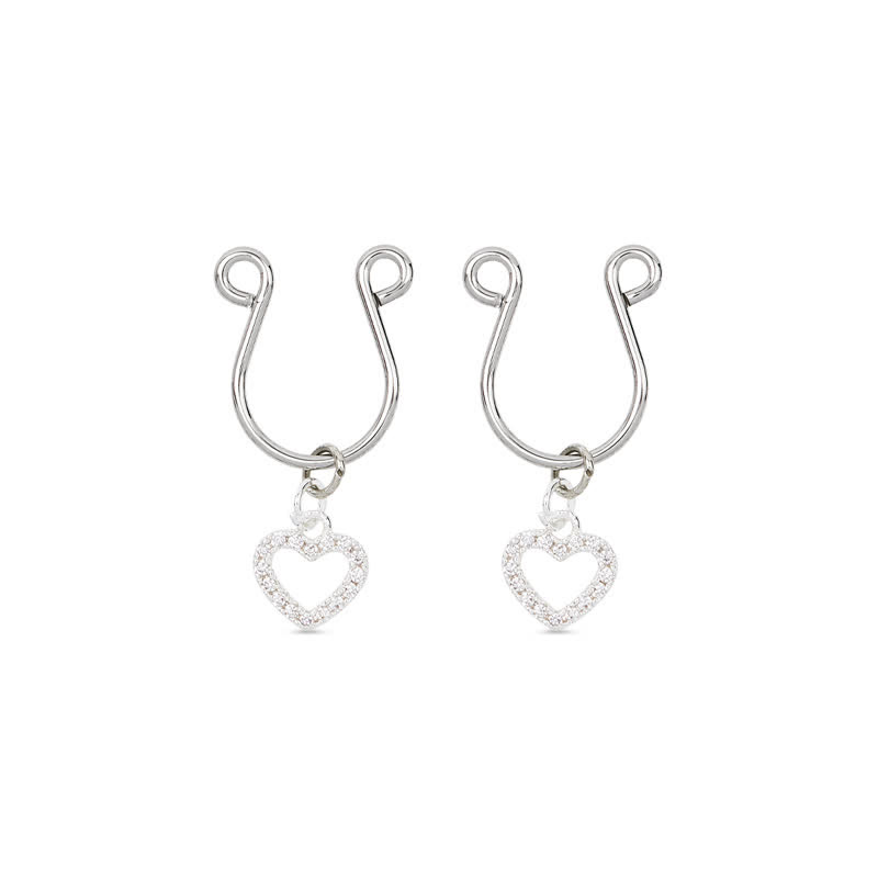 Heart Diamond Adjustable Non-Piercing Nipple Rings - image 7