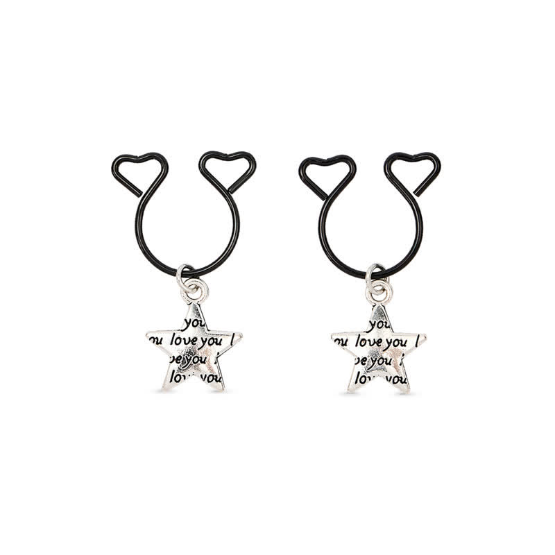 Love You Star Charm Adjustable Non-Piercing Nipple Rings - image 4