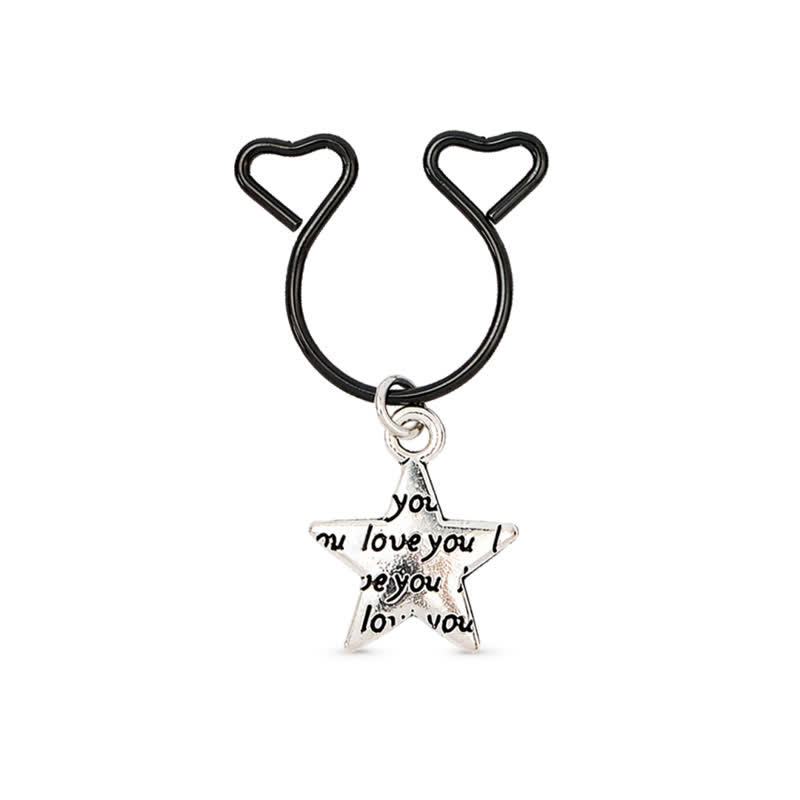 Love You Star Charm Adjustable Non-Piercing Nipple Rings - image 1