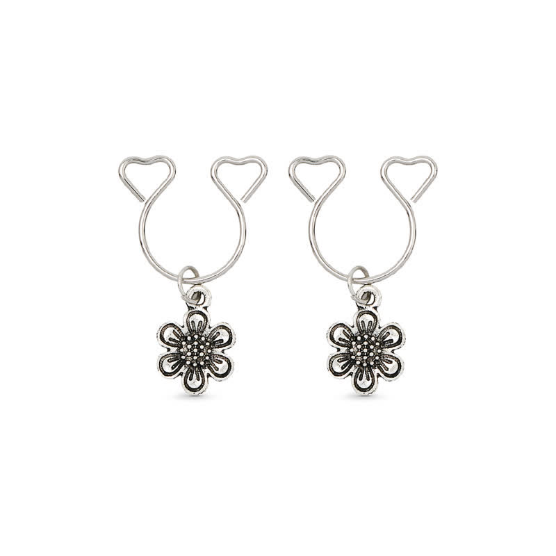 Flower Charm Adjustable Clip-On Nipple Rings - image 4