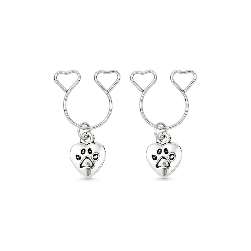 Paw Heart Charm Adjustable Non-Piercing Nipple Rings - image 3