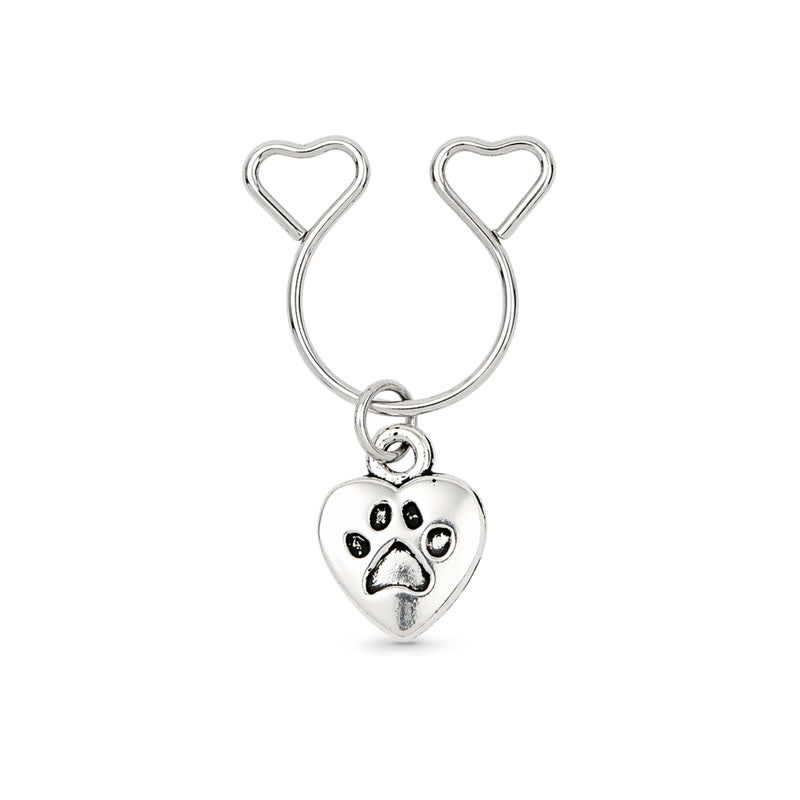 Paw Heart Charm Adjustable Non-Piercing Nipple Rings - image 1